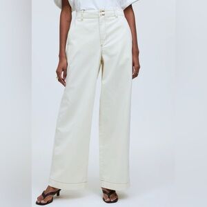 Madewell button tab wide leg pants